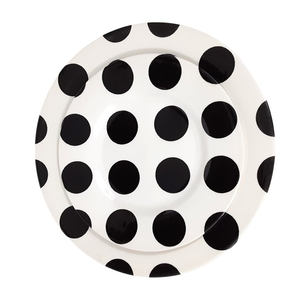Royal Stafford England Monochrome Polka Dots Place Setting 2pc 11 & 8.5in Plates